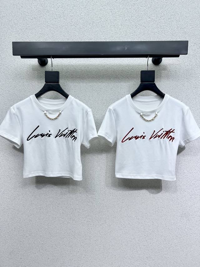 l Short-Sleeved T-Shirt With Embroidered Letters, Fashionable, Low-Key, Elega