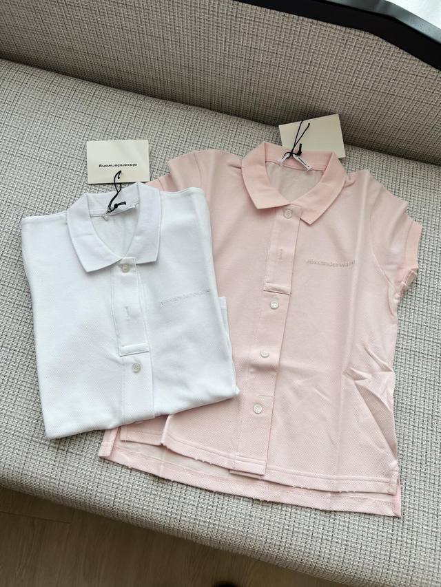 aw King Polo Shirt Pieces Color Light Pink White Size Sml