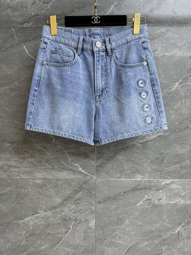 New Summer Styles Are Here Xiangjia Embroidered Denim Shorts 2025 Beach Series C