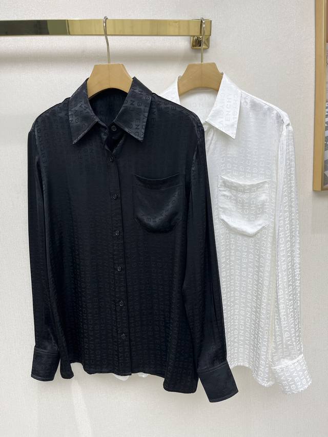 gv Popular Letter Shirt Imported Satin Silk Cotton Fabric Skin-Friendly, Ligh
