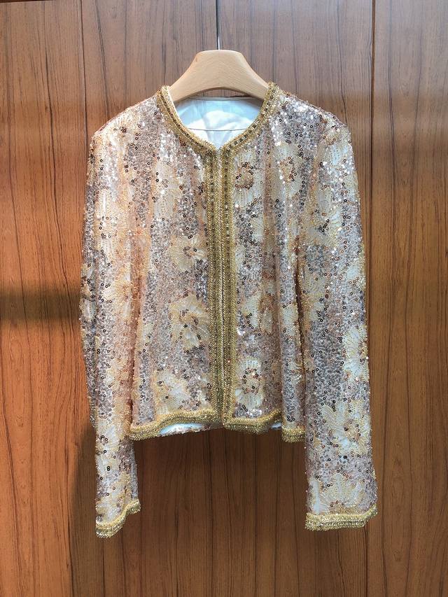 cl 25 Early Spring High-End Gilded Heavy Work Sequin Beaded Chanel Style Jack
