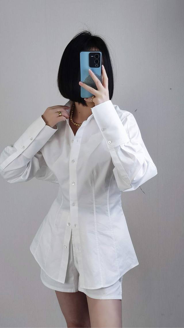 New Style Waisted Large-Profile Shirt For Early Spring With Waist Design To Bett