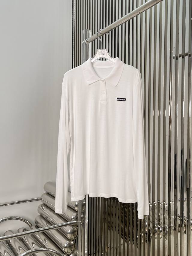 New Latest Miu 25New Logo Chapter Lapel Polo Top Size Sml