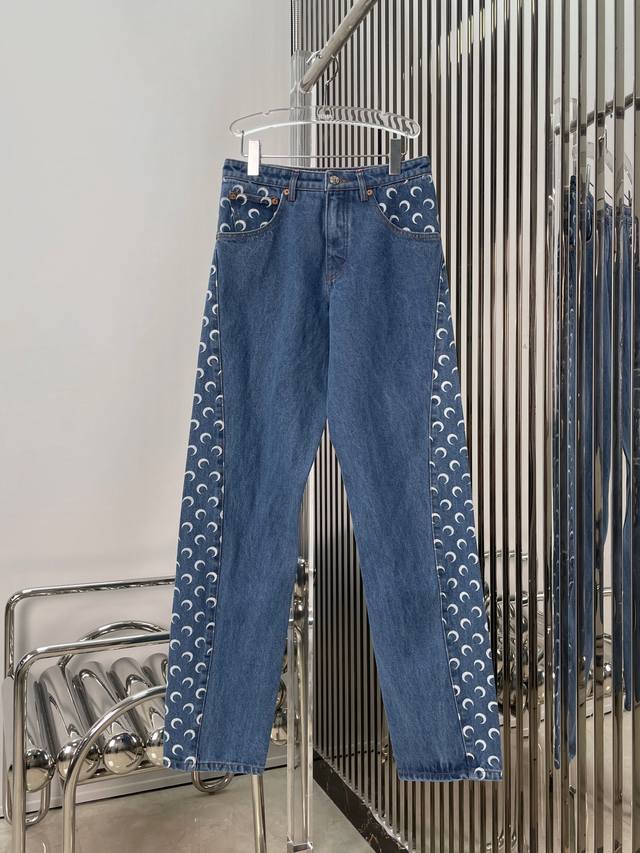 New Latest Marine 25New Small Moon Stitching Jeans Size Sml