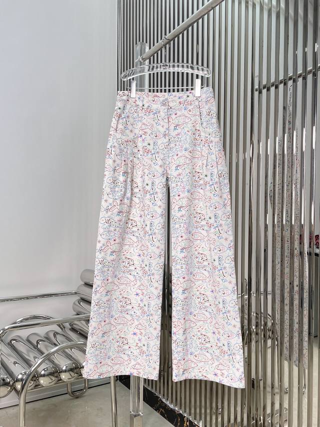 New Latest Ch 25New Small Fish Crayon Painting Jeans Size Sml