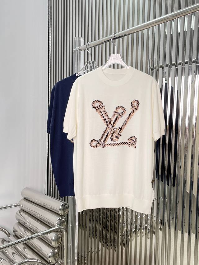 New Latest Lv 25New Round Neck Knitted Short Sleeve Top Size Sml