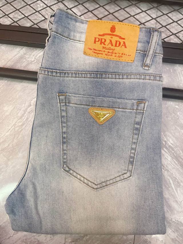 Classic Big Brand Prada Jeans Trousers Men's Brand Clothing Simple And Stylish S