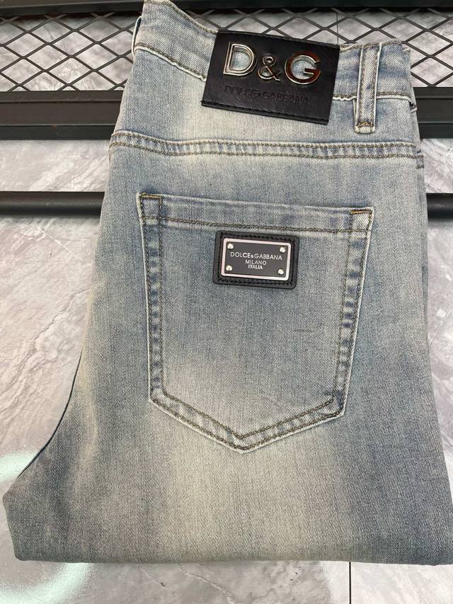 Classic Big Brand D&G Jeans Trousers Men's Brand Clothing Simple And Stylish Sli