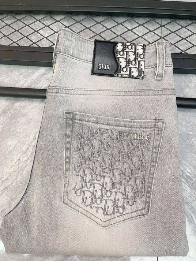 Classic Brand Dior Jeans Trousers Men's Brand Clothing Simple And Stylish Slim-F