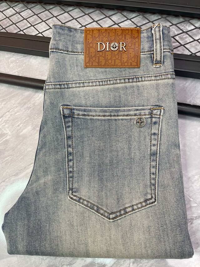 Classic Brand Dior Jeans Trousers Men's Brand Clothing Simple And Stylish Slim-F