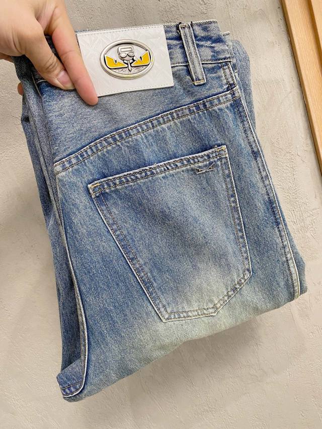 fendi Fendi Men's Fashion Trend Wide-Leg Jeans Official Announcement Album Po