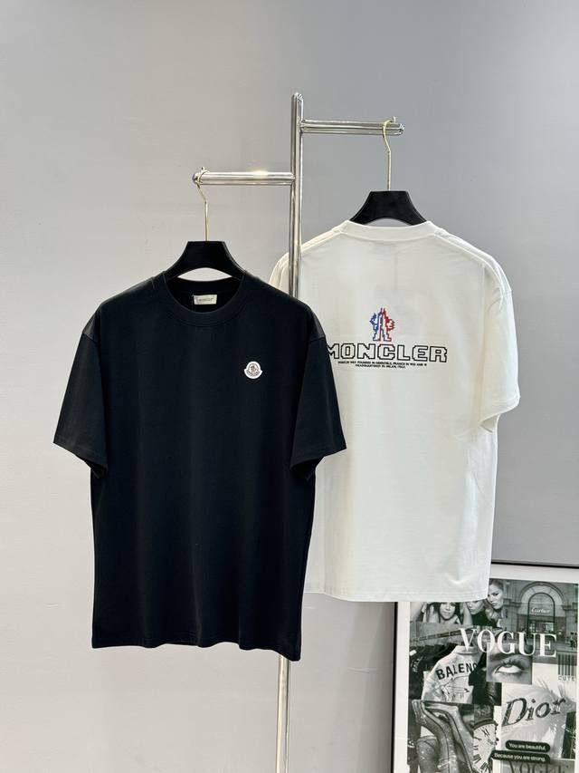 moncle*Mon-Kou 25S New Fashion Brand T-Shirt. Unisex Style. Classic Brand Gra