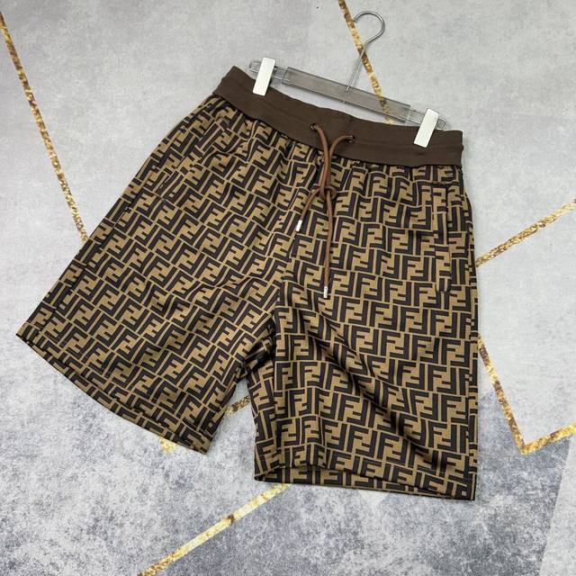 Pure Original 25Ss Latest Fendi Full Print Shorts Couple Style Original Custom J