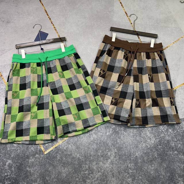Pure Original 25Ss Latest Couple Style Lv Plaid Shorts Original Custom Fabric Up