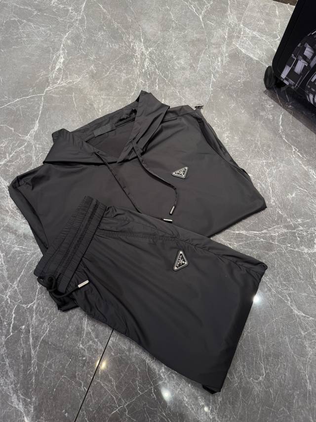 prada Waterproof Laminated Zipper Four-Sided Stretch Fabric Suit Advanced Cus