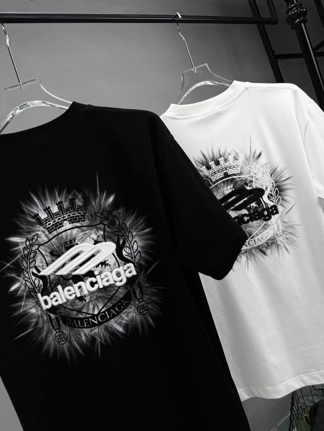 balenciaga Balenciaga 2025 Summer New T-Shirt Embroidery Printing Process 32