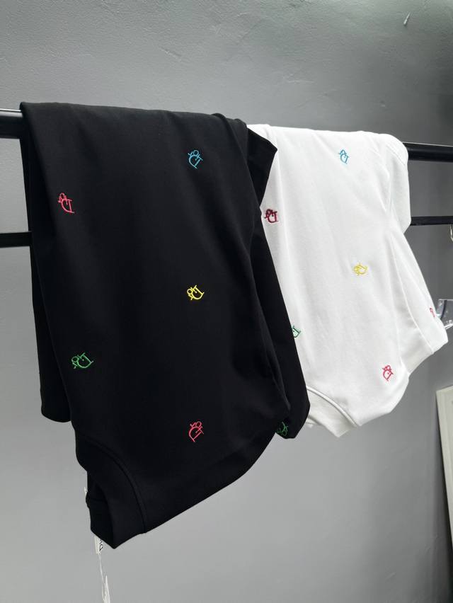 dior 25Ss Summer New T-Shirt With Colorful Small Logo Embroidery On The Front