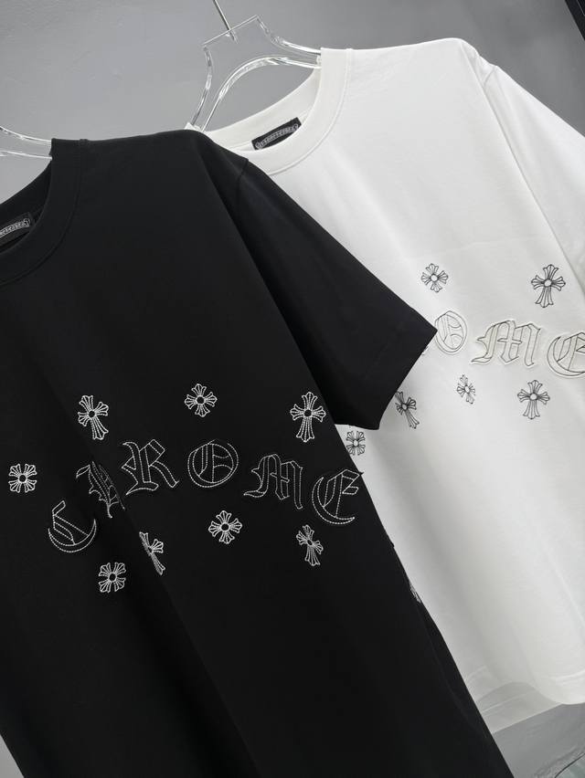 chrome Hearts 25Ss Summer New T-Shirt Front And Back Printed Patch Embroidery