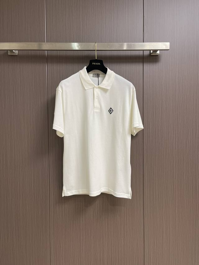 dior Diamond Patch Polo Shirt Custom Made Pure Cotton Satin Breathable Air Co