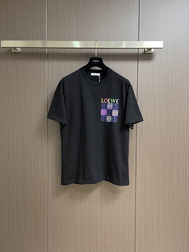 loewe 2025Ss Spring And Summer New Round Neck Short-Sleeved T-Shirt High-End