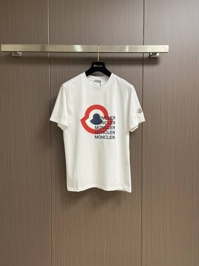 moncler 2025Ss New Summer Printed Round Neck Short-Sleeved T-Shirt Uses Origi