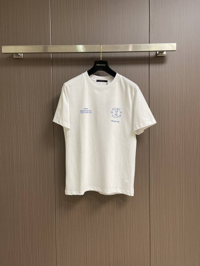 lv 2025Ss Dream Printed Short Sleeve T-Shirt Fabric Is Made Of Customized G 2