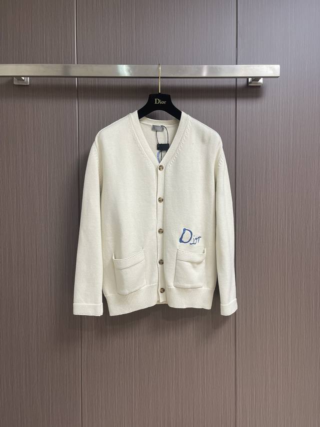 dior Friends Embroidered Cotton Blend Button Knitted Cardigan The Fabric Is M