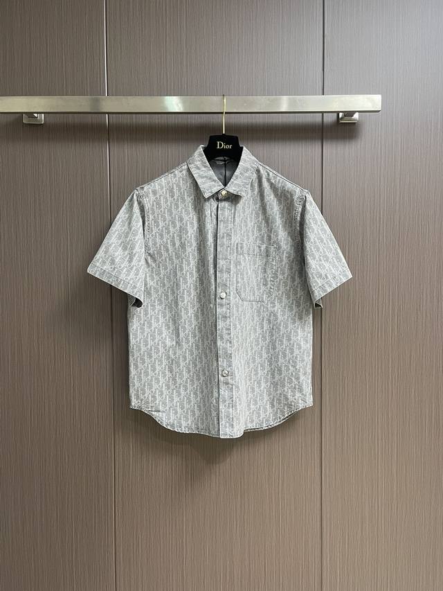 Top Shorts Dior 2025Ss New Short-Sleeved Shirt Shorts Set With Oblique Print All