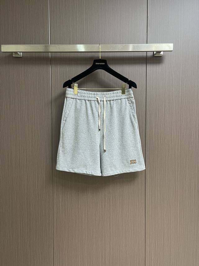 miumiu Embroidered Label Terry Shorts Are Made Of 360G Terry Fabric. Original