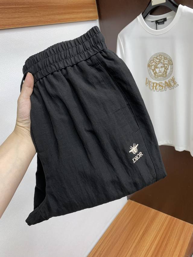 Dior 2025 Spring And Summer New Latest High-End Cotton And Linen Casual Pants Or