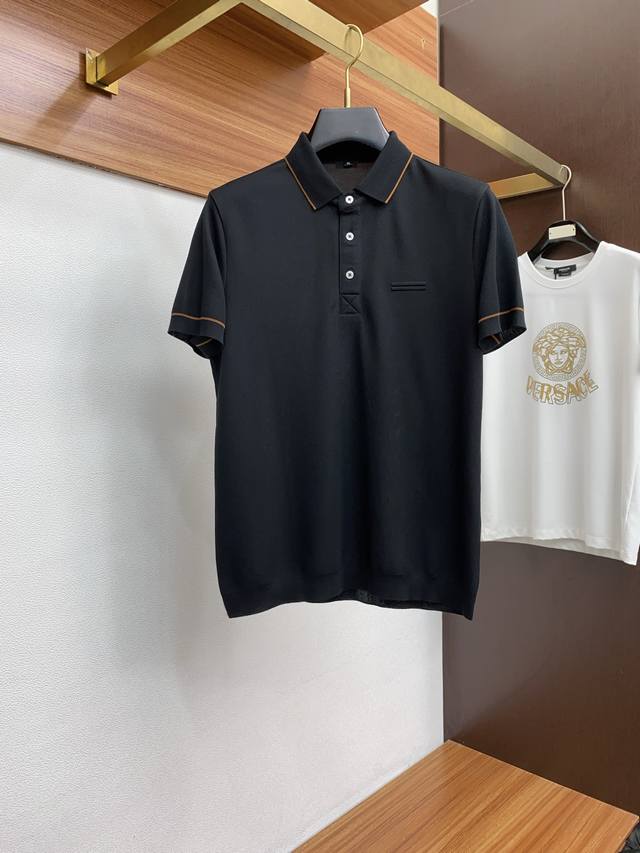 Zegna 2025 New Men's Lapel Polo Shirt Short Sleeves Imported Fabrics Are Light A