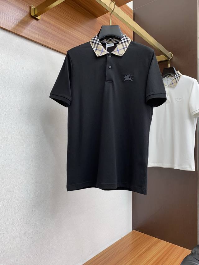 Burberry 2025 New Men's Lapel Polot Shirt Short Sleeves Imported Fabrics Are Lig