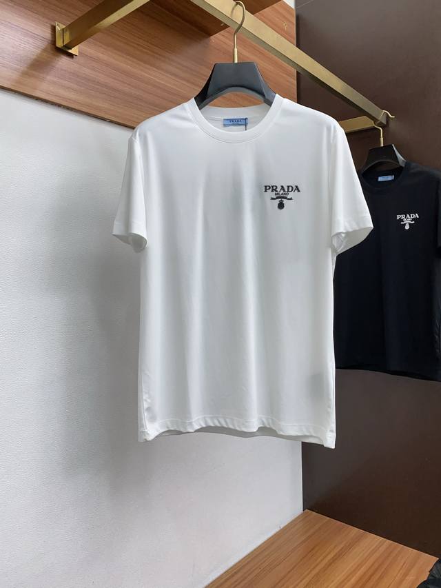 Prada 2025 Spring And Summer New Release Counter Latest Short-Sleeved Round Neck