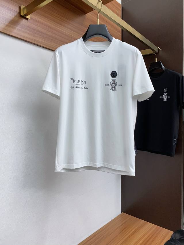 pp 2025 Spring And Summer Men's New Classic Logo Round Neck Short Sleeve T-Sh