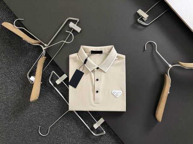 prad*Slim Fit M-Xxxl 25 Spring And Summer Top Classic Blue Triangle Logo Fusi
