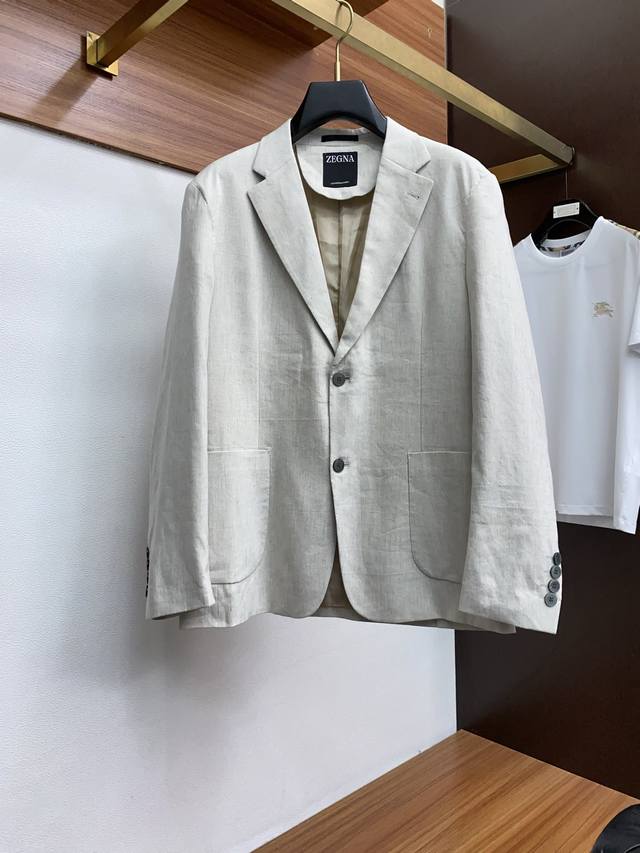 Zegna 2025 Spring And Summer New Men's Linen Suit High-End Business Men's Suit J