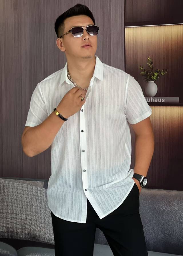 armani Armani 2025 Spring And Summer Latest Shirts, Fashionable Short-Sleeved