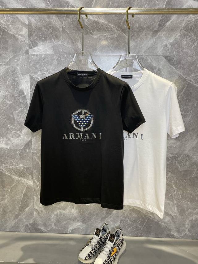 armaniarmani 2025Ss Spring And Summer High Quality Mercerized Cotton Short Sl