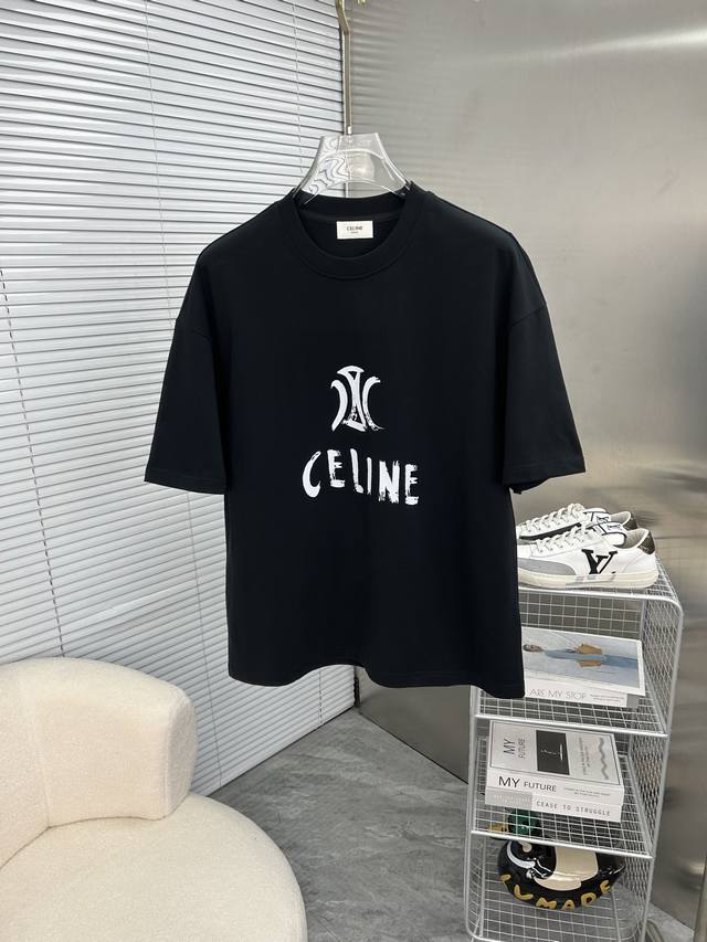 celine Celine 2025 Spring And Summer New High-Weight Heavy Round Neck Short-S