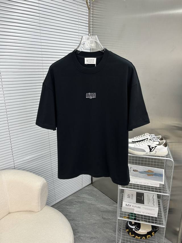 mm6 Margiela 2025 Spring And Summer New High-Weight Heavy Round Neck Short-Sl