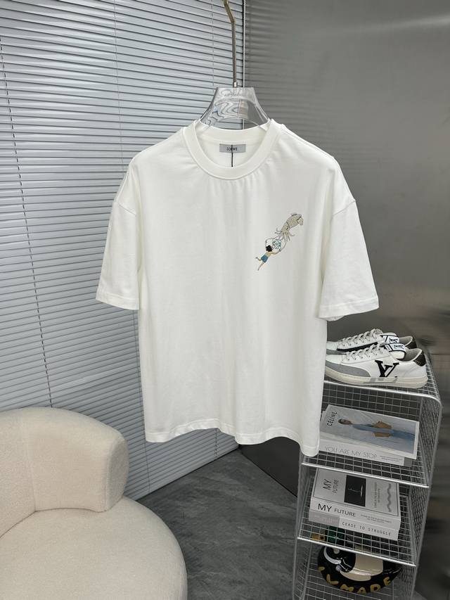 loewe 2025 Spring And Summer New High-Weight Heavy-Duty Round-Neck Short-Slee