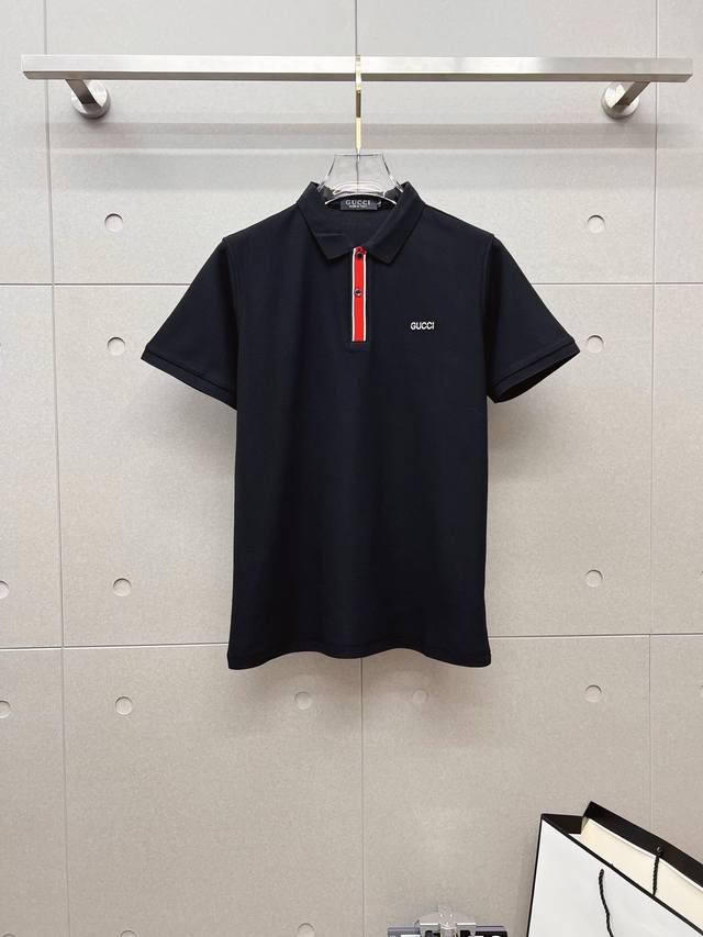 gucci 2025 Summer New Men's Lapel Polo Shirt Unlocks Italian Elegance. The Co