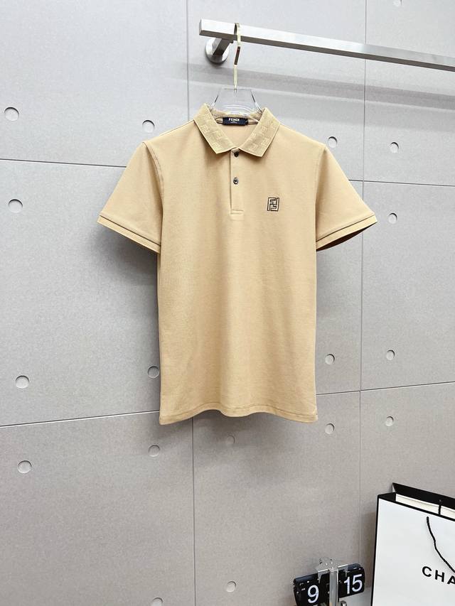 fendi Fendi 2025 Summer New Men's Lapel Polo Shirt Unlocks Italian Elegance.