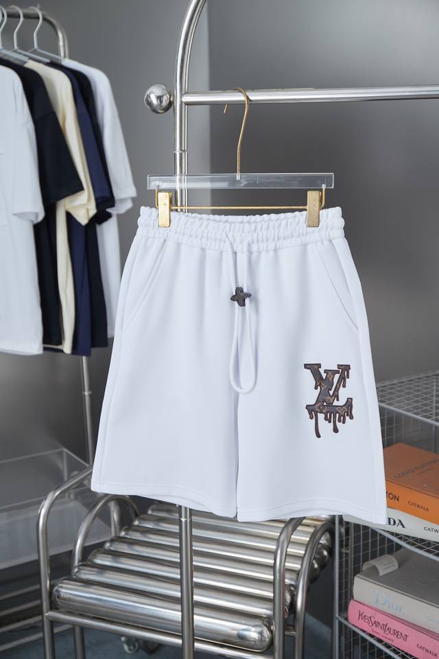 lv Louis 2025Ss New Shorts Classic Leather Lv Shorts Light Luxury Men And Wom