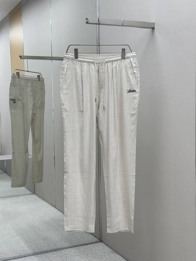 loewe 25Ss New Men's Linen Trousers Top Fabrics, Latest Style, Perfect Fit Yo