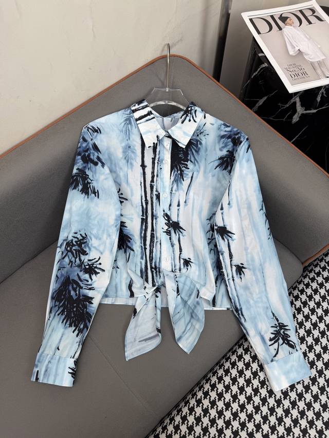 dio* 25Ss New Long-Sleeved Shirt New Pattern Printed Fabric Fashionable And G