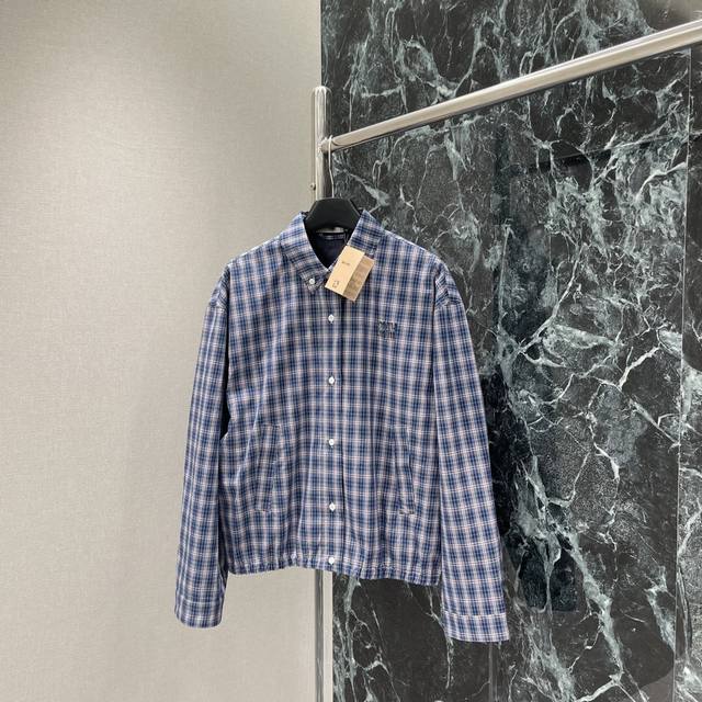miu 25 New Summer Checkered Jacket With Micro-Letter Patch On The Chest Adds