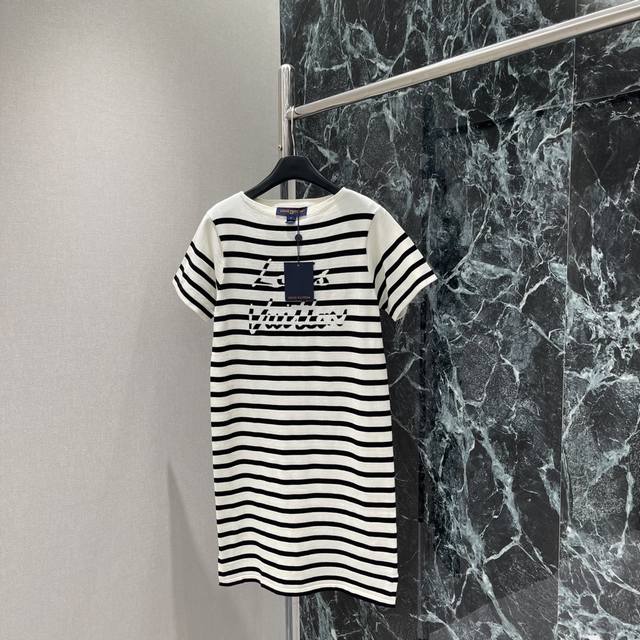 Louis 25 New Summer Striped Knitted Skirt With Black And White Contrast Stripes