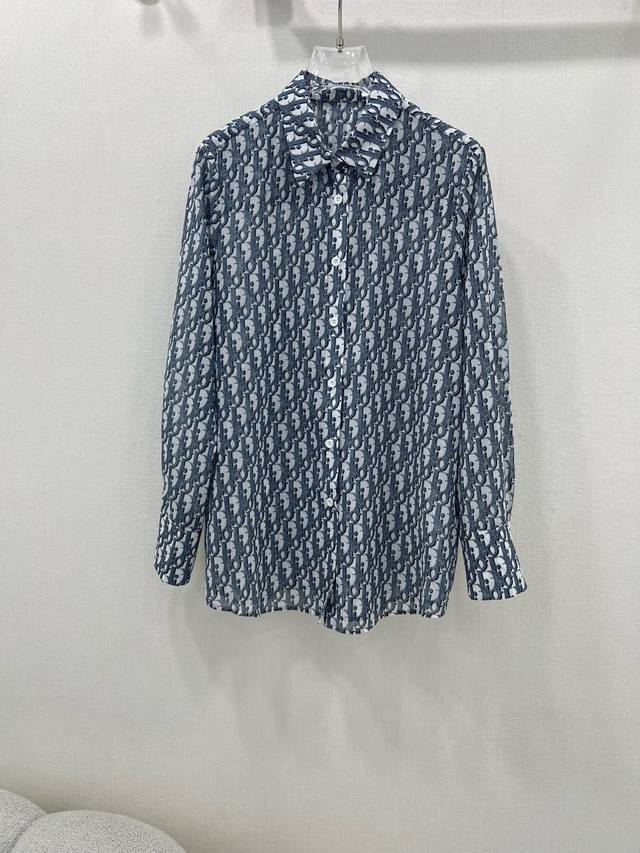 dio*25 New Shirt With Full-Length D-Brand Monogram Print. The Fabric Is Soft
