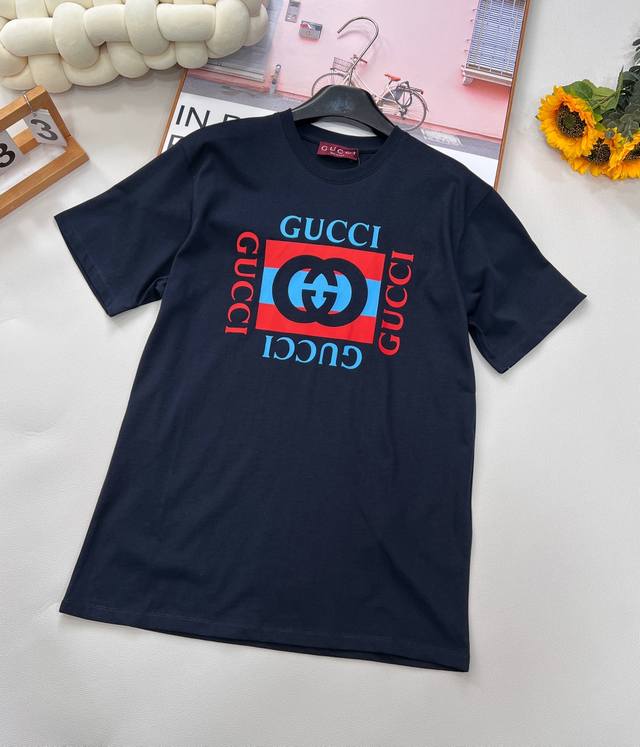 gucci2025 New Round Neck Printed Letter Short-Sleeved T-Shirt Customized Yb O